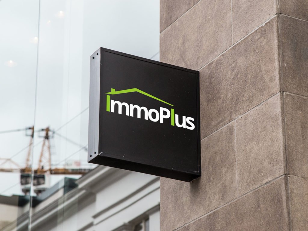 Création drapeau Logo Immoplus Immobilier