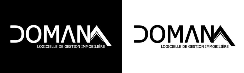Création de logo Domana logiciel de gestion immobilière noir et blanc